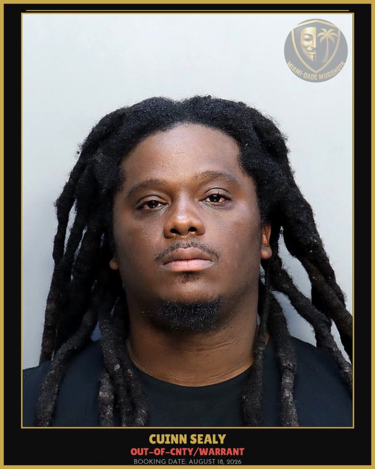 Sealy Cuinn  Jamont Arrested – OUT-OF-CNTY/WARRANT – Miami-Dade County (August 18, 2026)