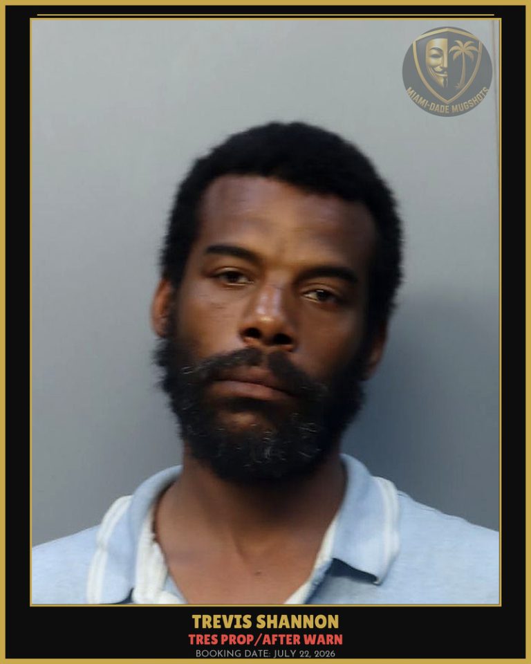 Shannon Trevis  James Arrested – TRES PROP/AFTER WARN – Miami-Dade County (July 22, 2026)