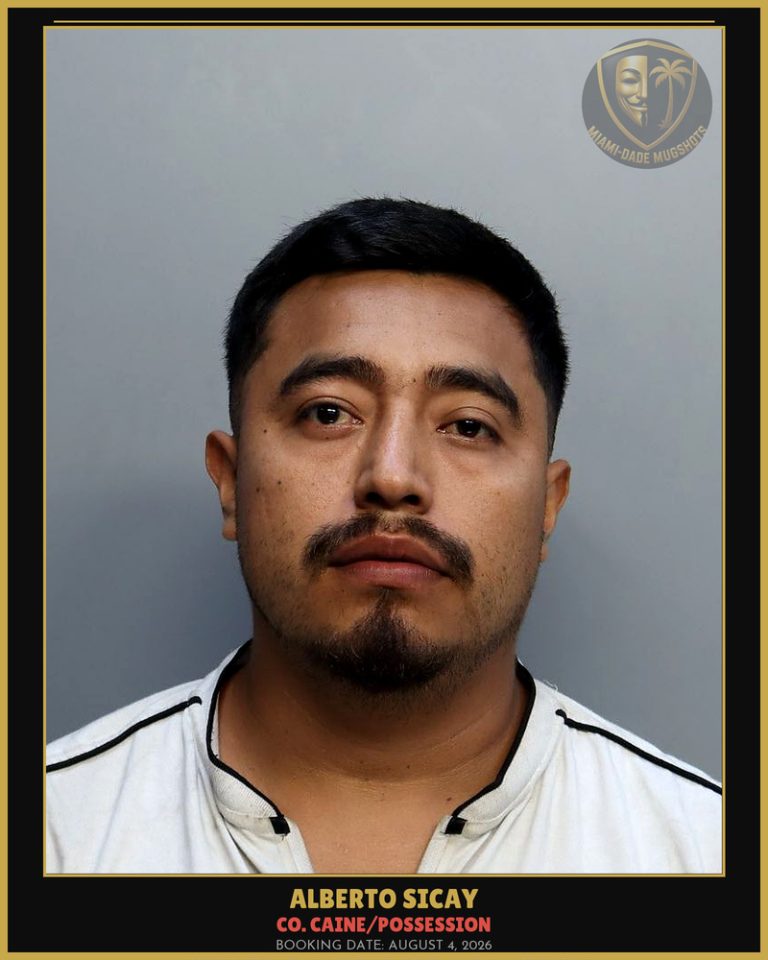 Sicay Alberto  Elias Arrested – Co. Caine/POSSESSION – Miami-Dade County (August 4, 2026)