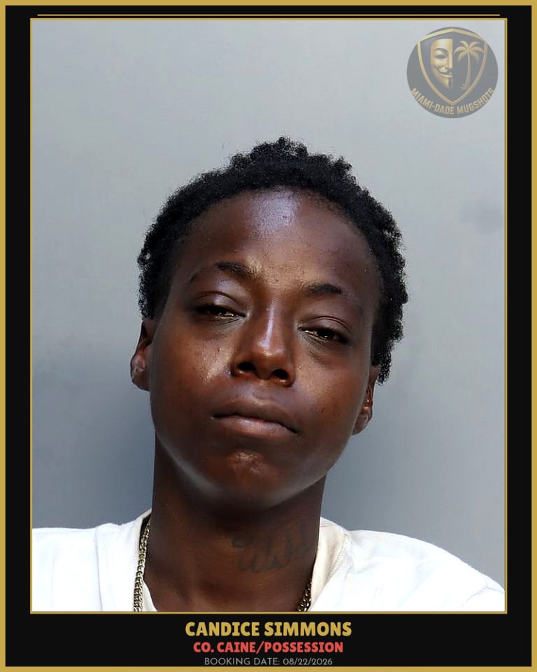 Simmons Candice Arrested – Co. Caine/POSSESSION – Miami-Dade County (Unknown)