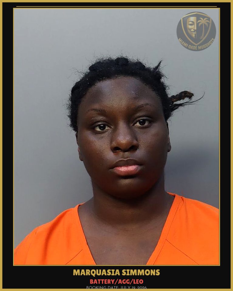 Simmons Marquasia  Ashley Arrested – BATTERY/AGG/LEO – Miami-Dade County (July 19, 2026)