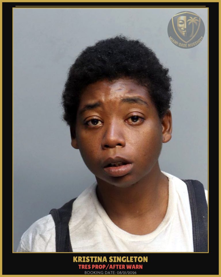 Singleton Kristina Arrested – TRES PROP/AFTER WARN – Miami-Dade County (Unknown)