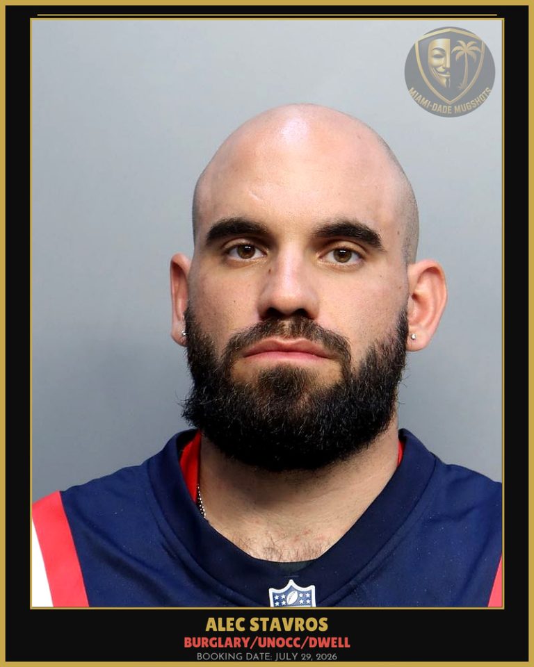 Stavros Alec  William Arrested – BURGLARY/UNOCC/DWELL – Miami-Dade County (July 29, 2026)