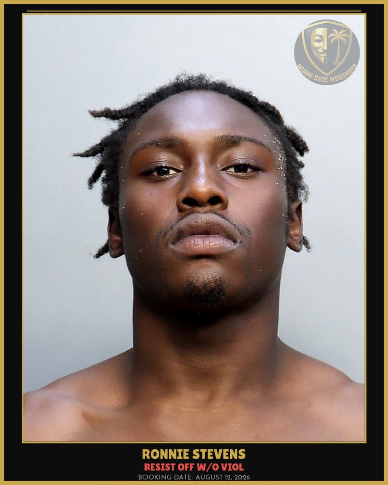 Stevens Ronnie Arrested – RESIST OFF W/O VIOL – Miami-Dade County (August 12, 2026)