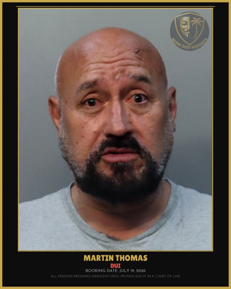 Thomas Martin  Ernesto Arrested – DUI – Miami-Dade County (July 19, 2026)