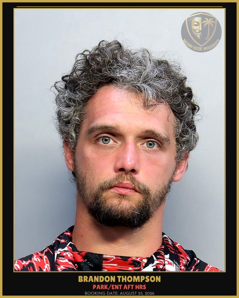 Thompson Brandon Lee Arrested – PARK/ENT AFT HRS – Miami-Dade County (August 25, 2026)
