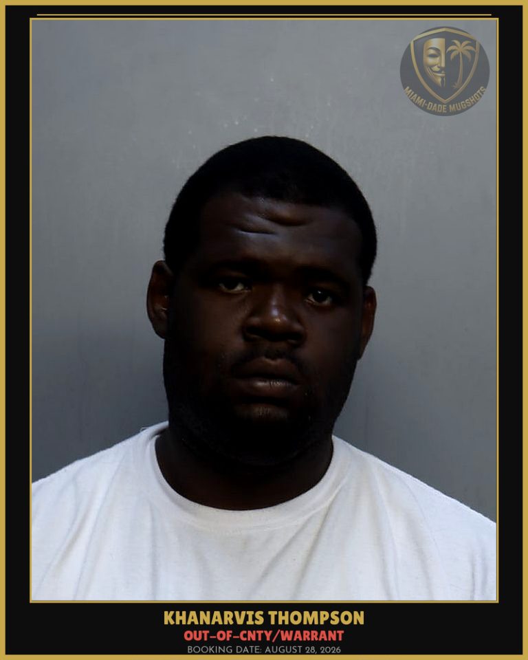 Thompson Khanarvis  Keiairr Arrested – OUT-OF-CNTY/WARRANT – Miami-Dade County (August 28, 2026)