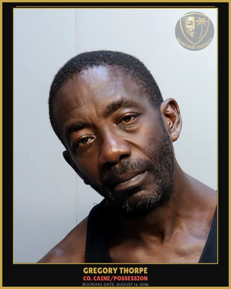 Thorpe Gregory Lamont Arrested – Co. Caine/POSSESSION – Miami-Dade County (August 14, 2026)