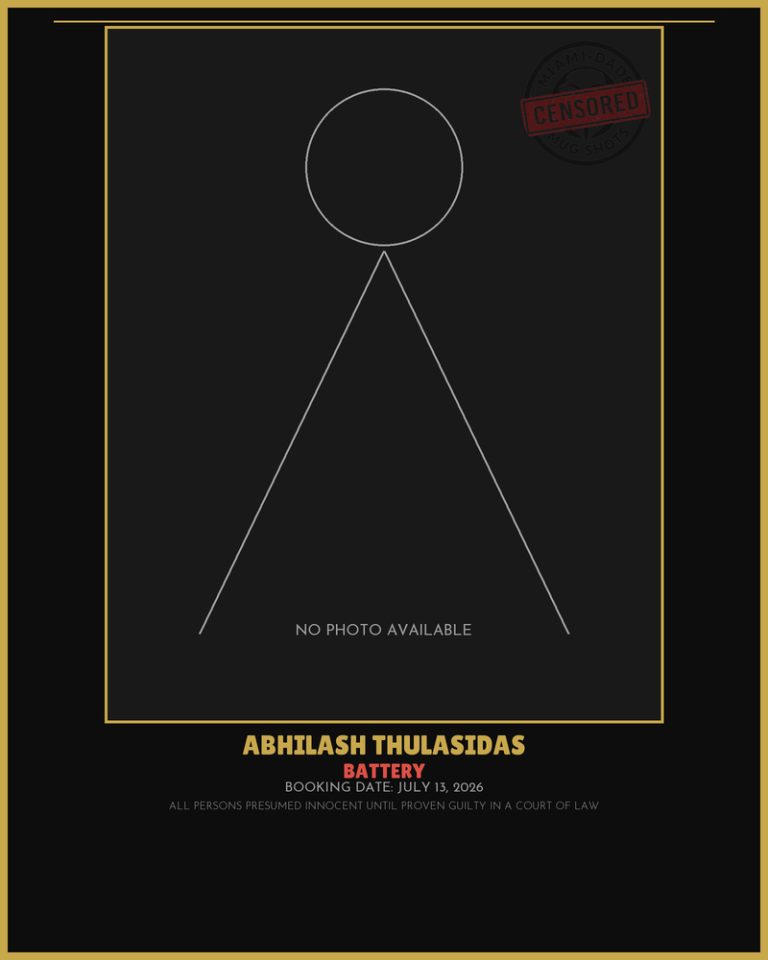 Thulasidas Abhilash  Menon Arrested – BATTERY – Miami-Dade County (July 13, 2026)