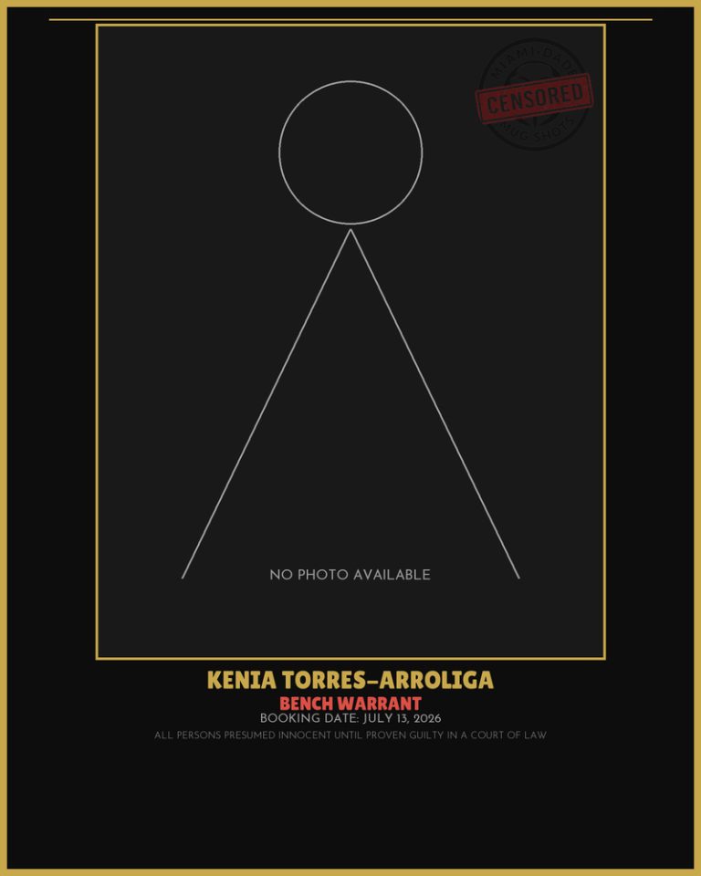 Torres-Arroliga Kenia  Leonor Arrested – BENCH WARRANT – Miami-Dade County (July 13, 2026)