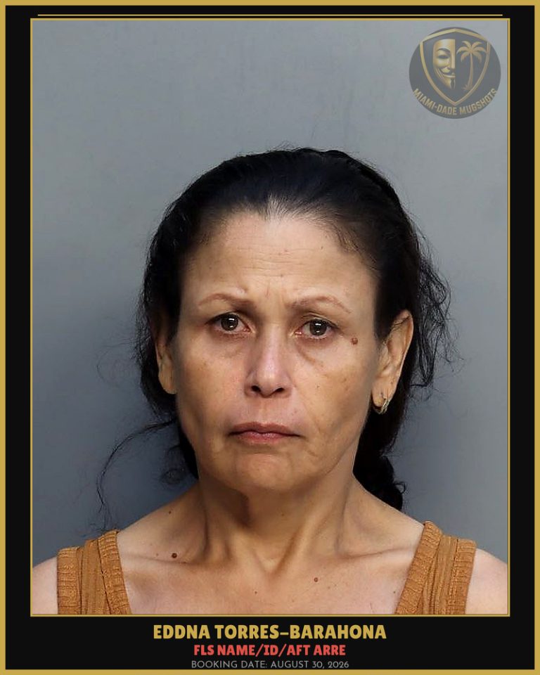 Torres-Barahona Eddna  Sulay Arrested – FLS NAME/ID/AFT ARRE – Miami-Dade County (August 30, 2026)