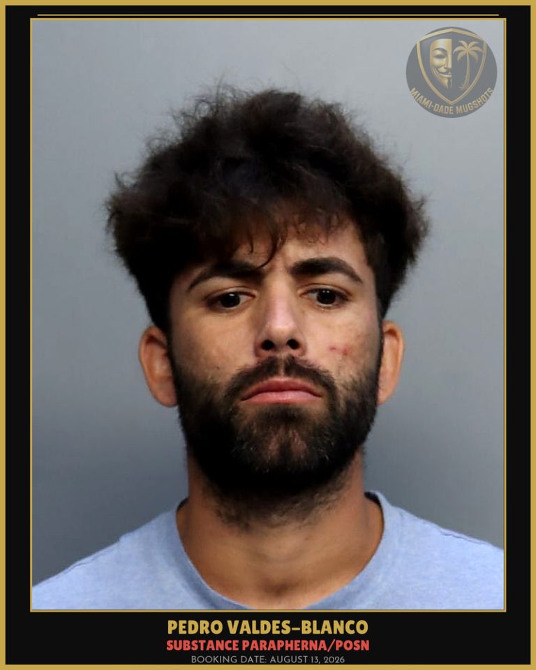 Valdes-Blanco Pedro Antonio Arrested – SUBSTANCE PARAPHERNA/POSN – Miami-Dade County (August 13, 2026)