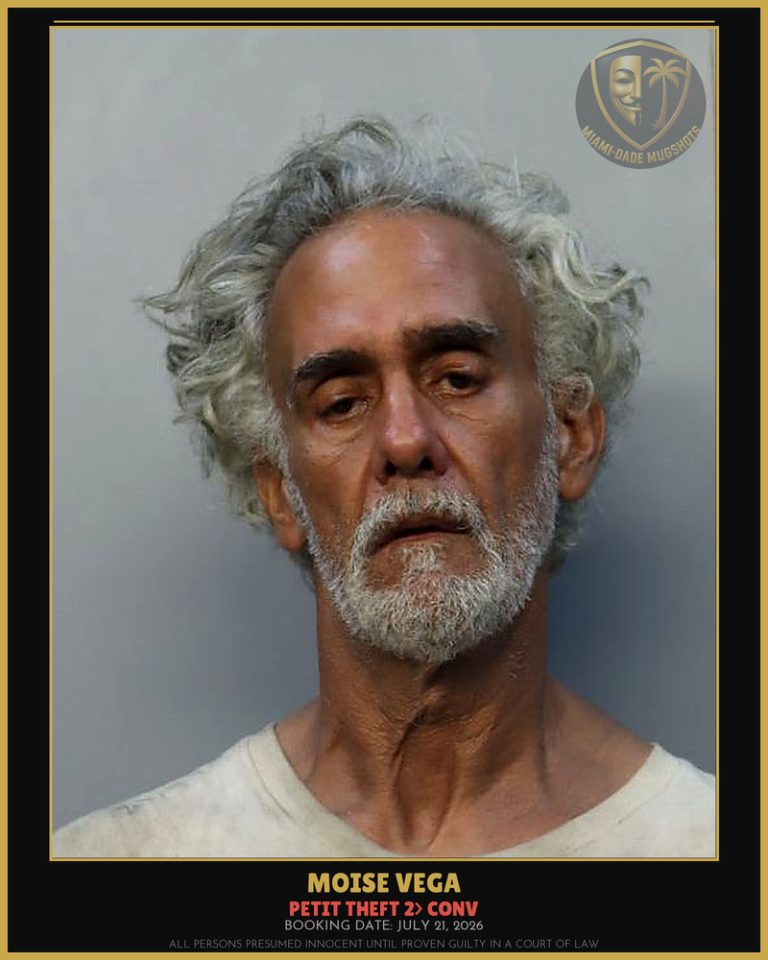 Vega Moise  Nicolas Arrested – PETIT THEFT 2> CONV – Miami-Dade County (July 21, 2026)