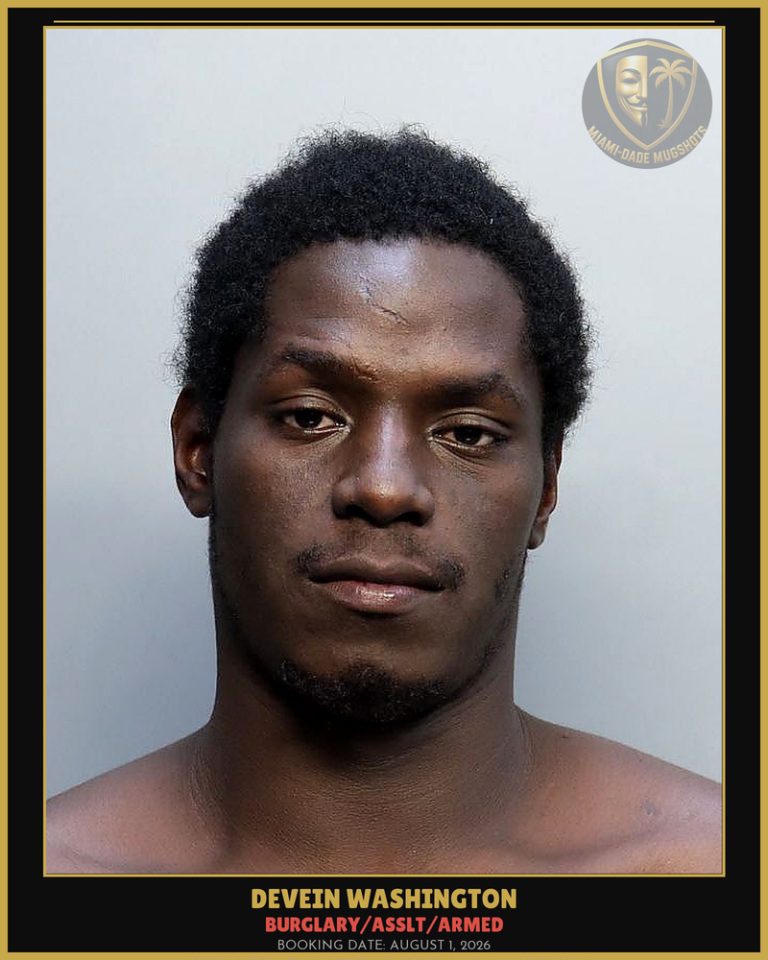 Washington Devein A Arrested – BURGLARY/ASSLT/ARMED – Miami-Dade County (August 1, 2026)