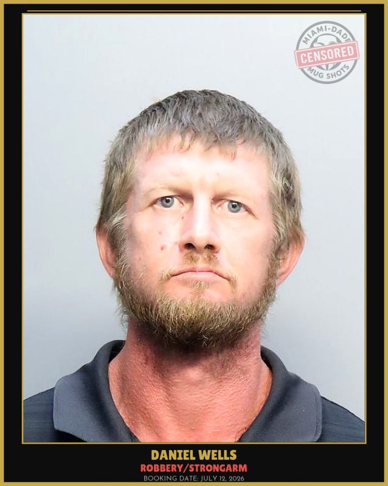 Wells Daniel  Robert Arrested – ROBBERY/STRONGARM – Miami-Dade County (July 12, 2026)