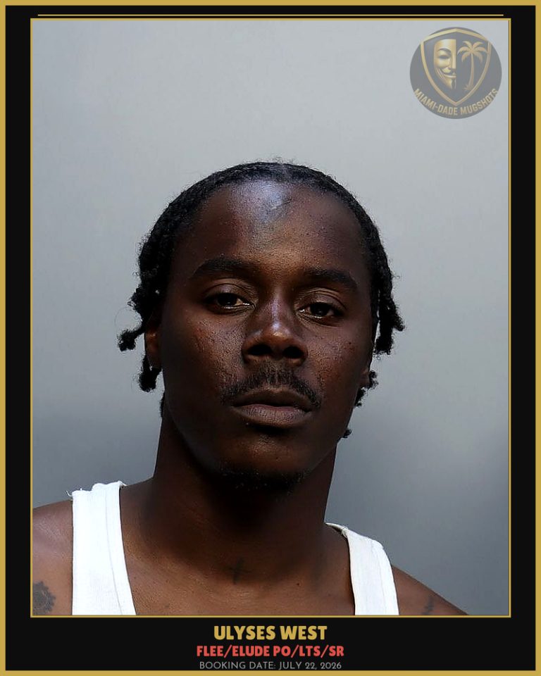 West Ulyses  Eugene Arrested – FLEE/ELUDE PO/LTS/SR – Miami-Dade County (July 22, 2026)