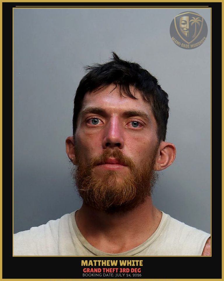 White Matthew  Ray Arrested – GRAND THEFT 3RD DEG – Miami-Dade County (July 24, 2026)