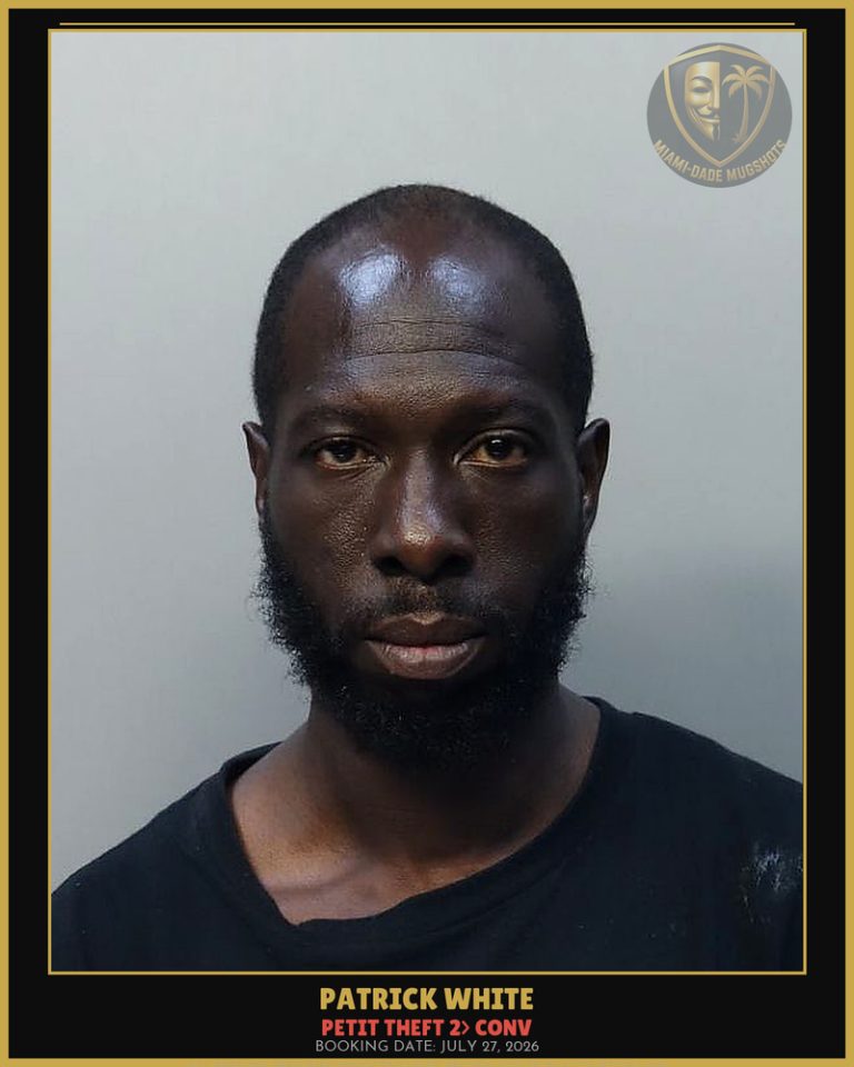 White Patrick Arrested – PETIT THEFT 2> CONV – Miami-Dade County (July 27, 2026)