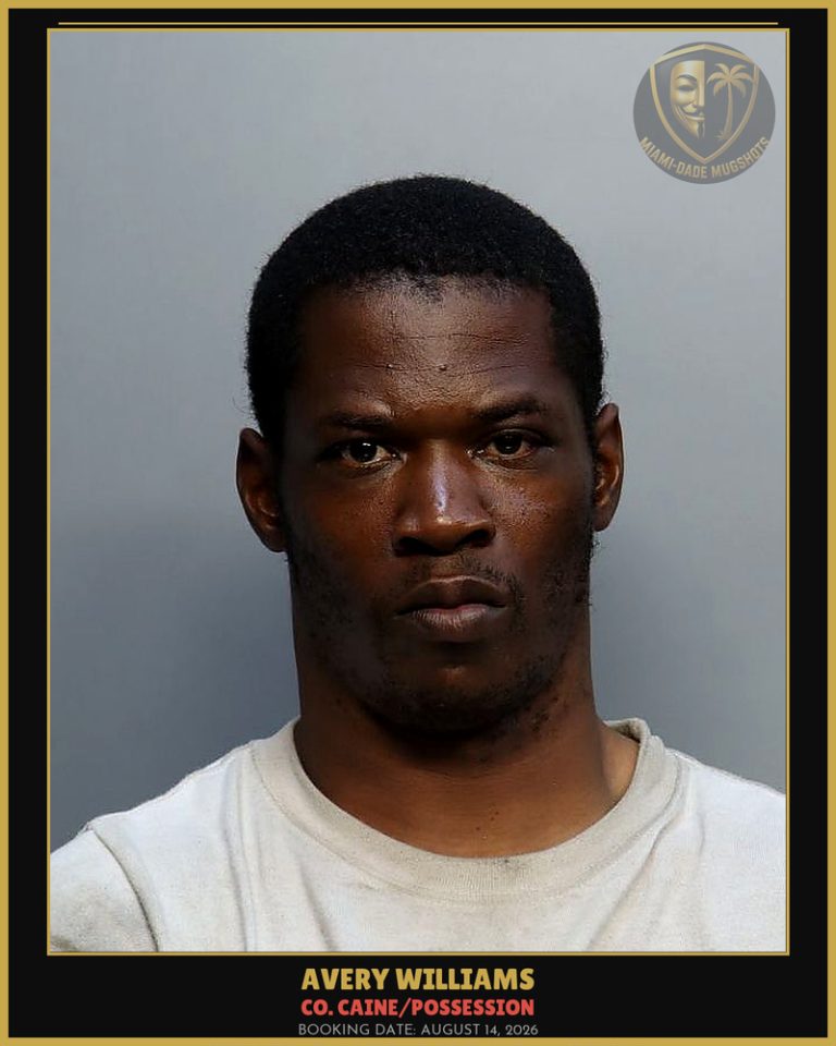 Williams Avery Dexter Arrested – Co. Caine/POSSESSION – Miami-Dade County (August 14, 2026)