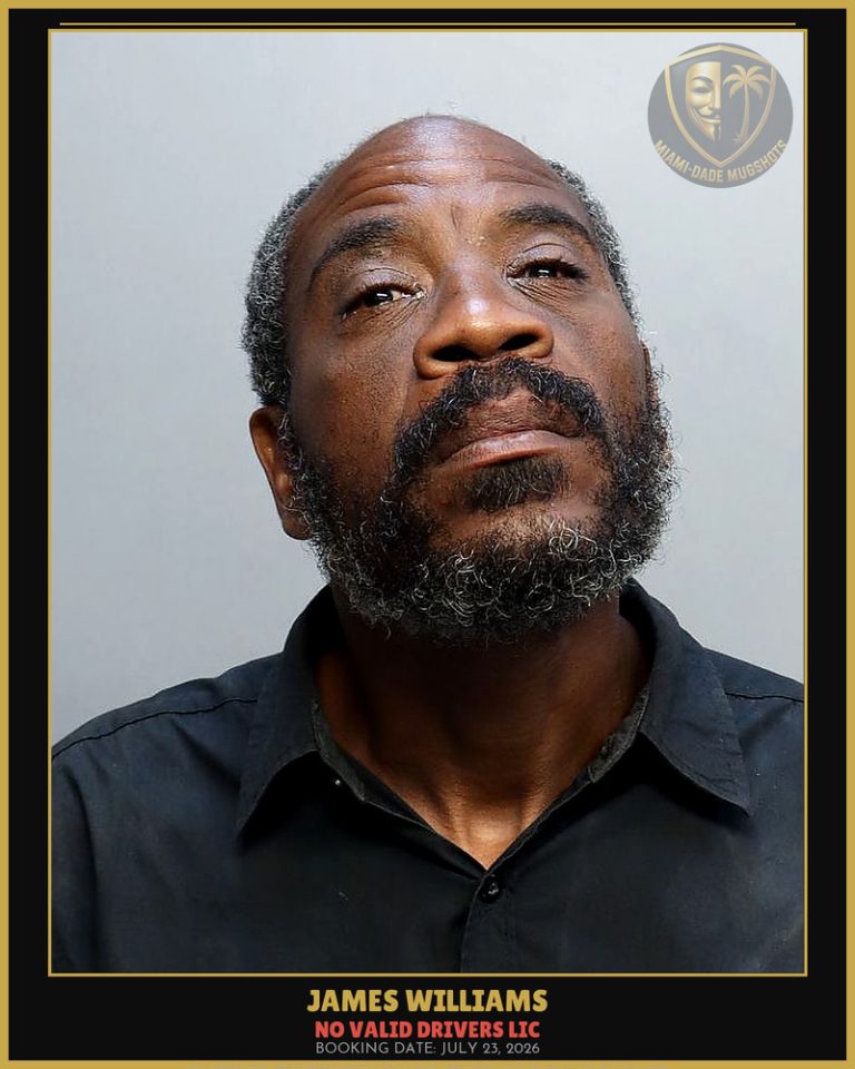Williams James Anthony Arrested – NO VALID DRIVERS LIC – Miami-Dade County (July 23, 2026)