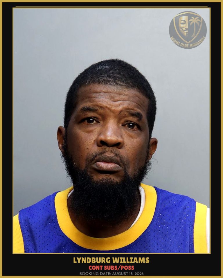 Lyndburg Williams Arrested – Miami-Dade County (August 18, 2026)