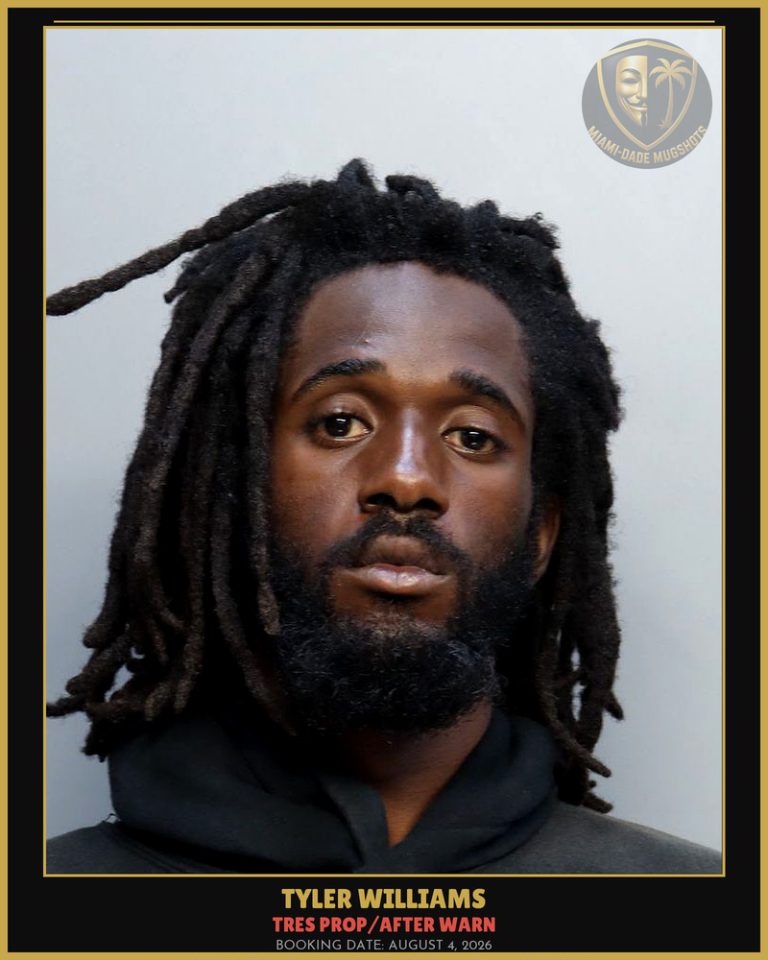 Williams Tyler  Kenshaun Arrested – TRES PROP/AFTER WARN – Miami-Dade County (August 4, 2026)