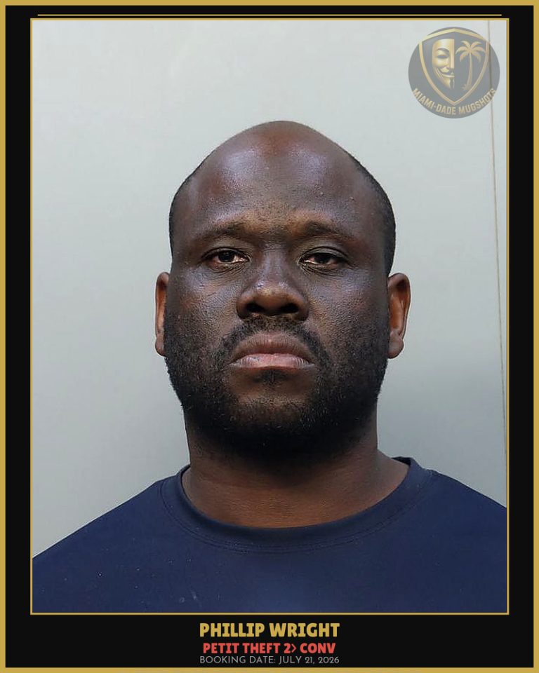 Wright Phillip Arrested – PETIT THEFT 2> CONV – Miami-Dade County (July 21, 2026)