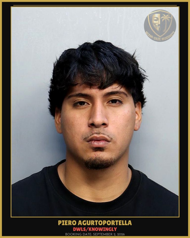 Agurtoportella Piero  Alberto Arrested – DWLS/KNOWINGLY – Miami-Dade County (September 2, 2026)