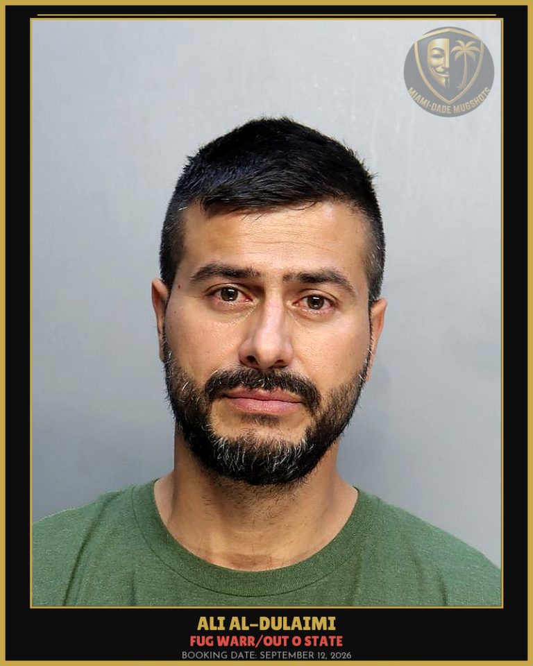 Al-Dulaimi Ali  Hadisaleem Arrested – FUG WARR/OUT O STATE – Miami-Dade County (September 12, 2026)