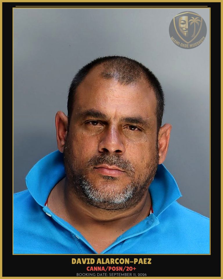 Alarcon-Paez David Arrested – Canna/POSN/20+ – Miami-Dade County (September 11, 2026)