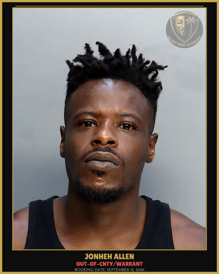 Allen Jonheh Harold Arrested – OUT-OF-CNTY/WARRANT – Miami-Dade County (September 12, 2026)