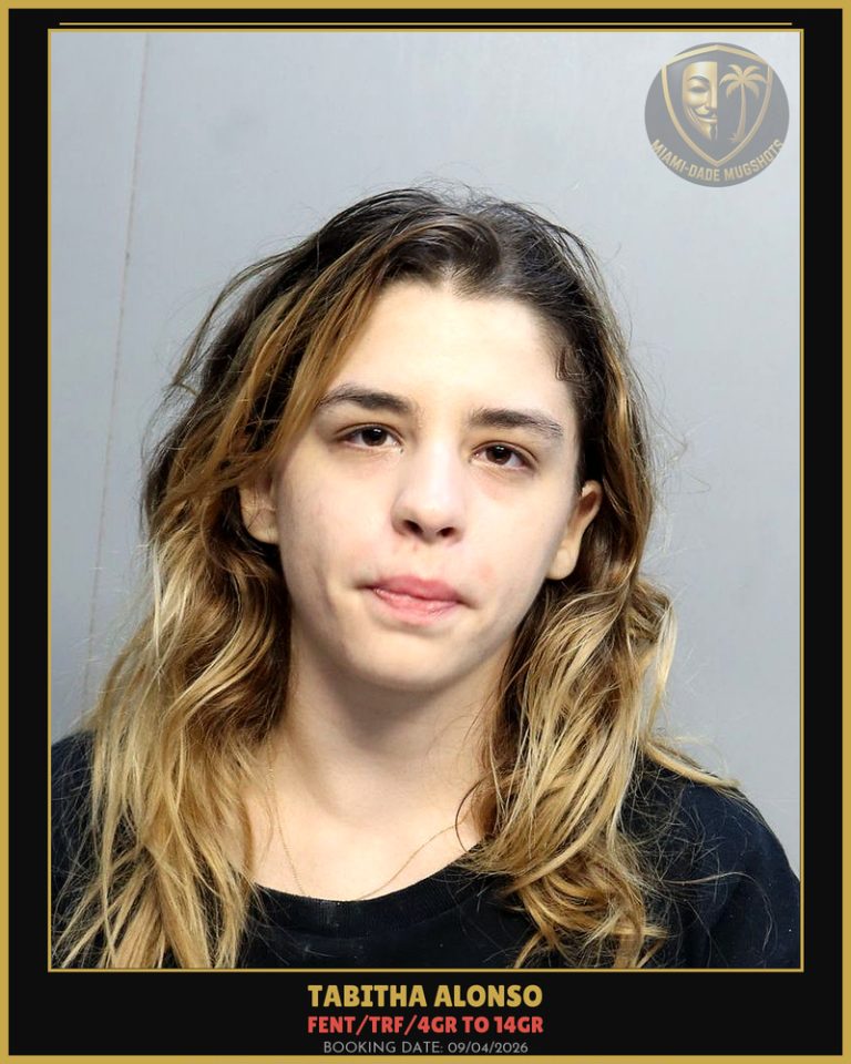 Alonso Tabitha Esther Arrested – FENT/TRF/4GR TO 14GR – Miami-Dade County (Unknown)