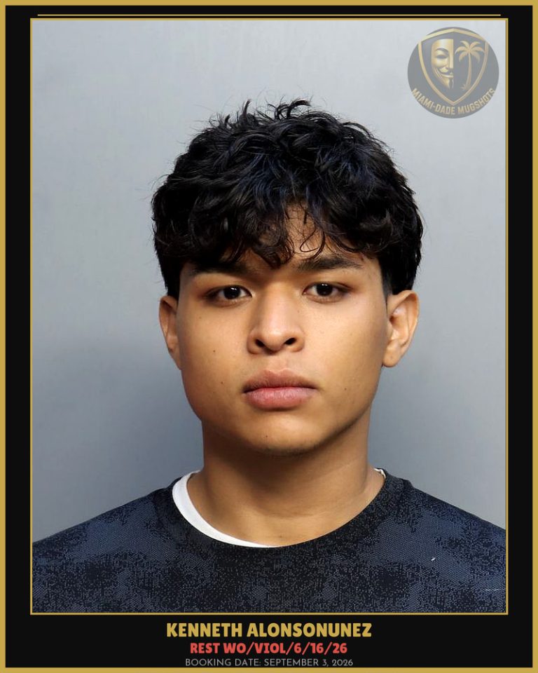 Alonsonunez Kenneth  J Arrested – REST WO/VIOL/6/16/26 – Miami-Dade County (September 3, 2026)