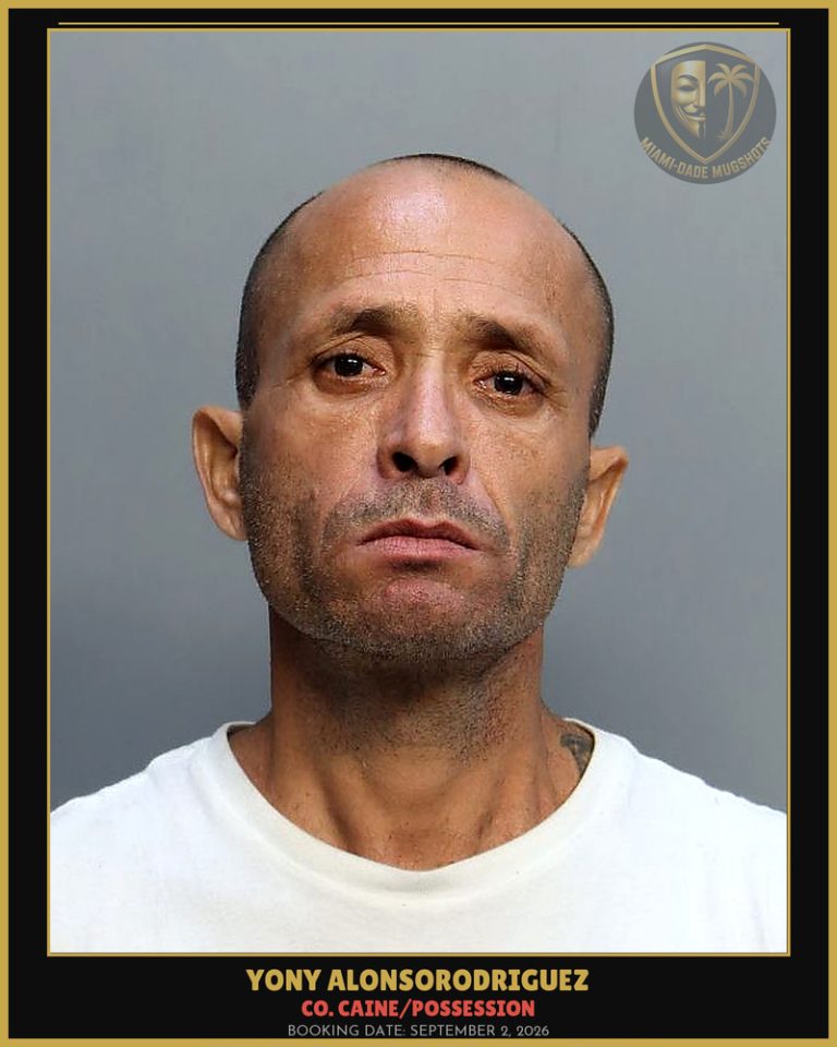 Alonsorodriguez Yony Arrested – Co. Caine/POSSESSION – Miami-Dade County (September 2, 2026)