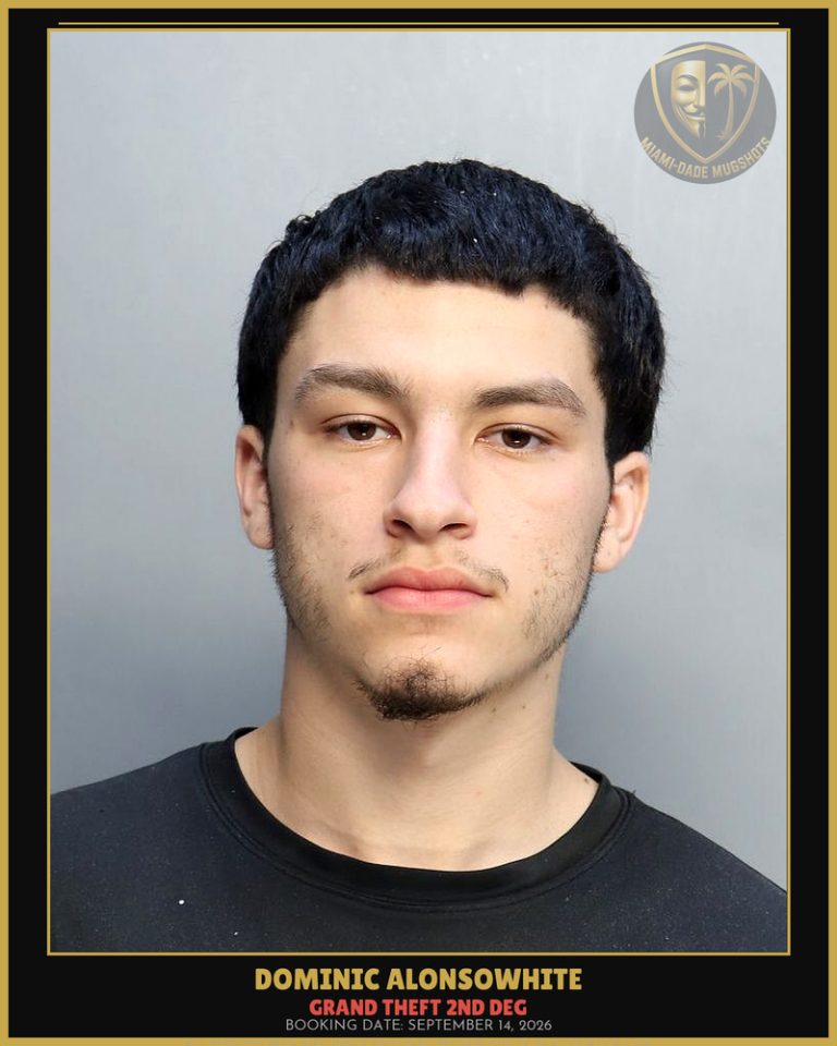 Alonsowhite Dominic Silvio Arrested – GRAND THEFT 2ND DEG – Miami-Dade County (September 14, 2026)