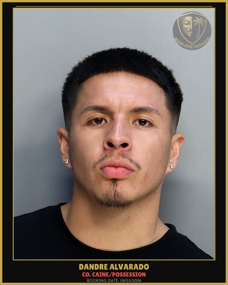 Alvarado Dandre Enrique Arrested – Co. Caine/POSSESSION – Miami-Dade County (Unknown)