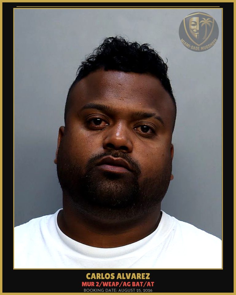 Alvarez Carlos L Arrested – MUR 2/WEAP/AG BAT/AT – Miami-Dade County (August 25, 2026)