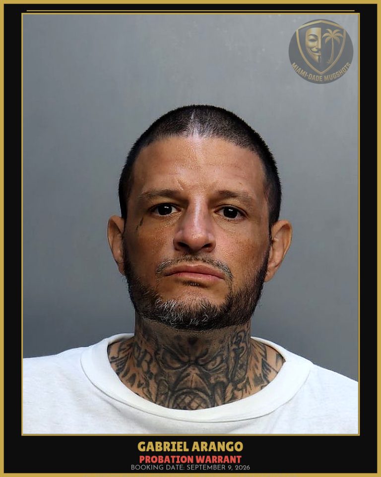 Arango Gabriel Arrested – PROBATION WARRANT – Miami-Dade County (September 9, 2026)