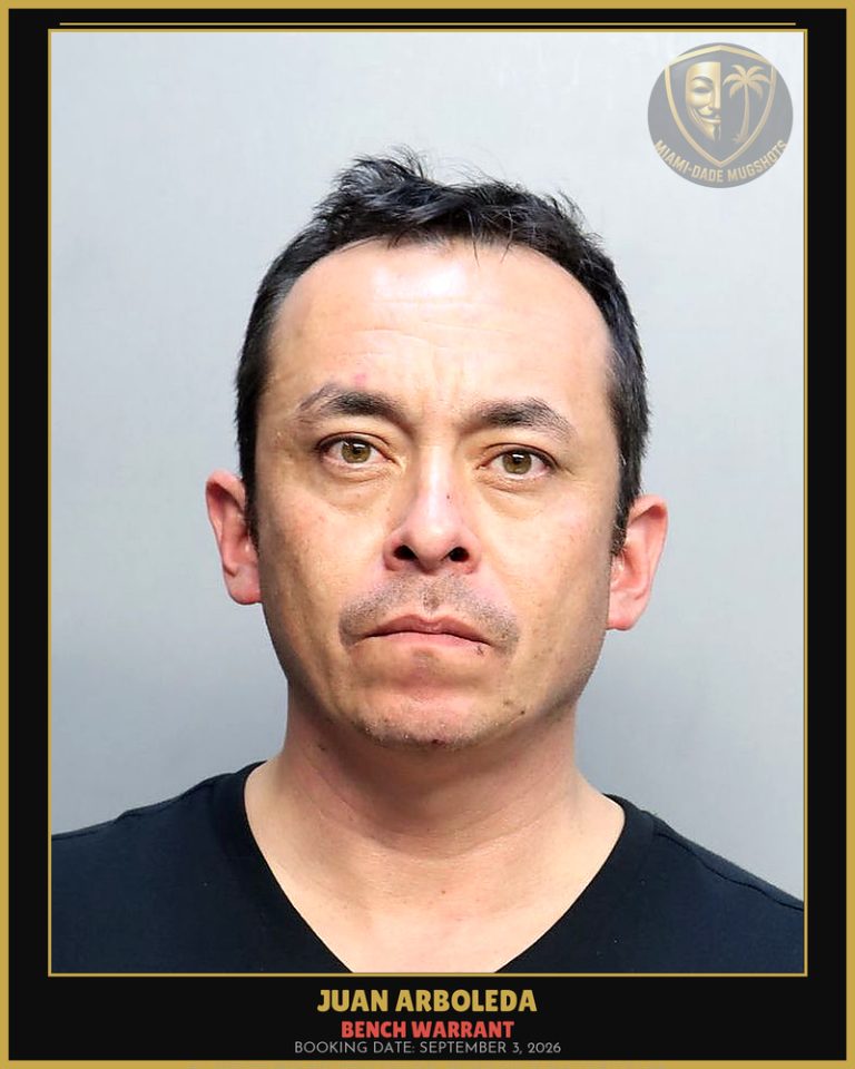 Arboleda Juan  Gonzalo Arrested – BENCH WARRANT – Miami-Dade County (September 3, 2026)