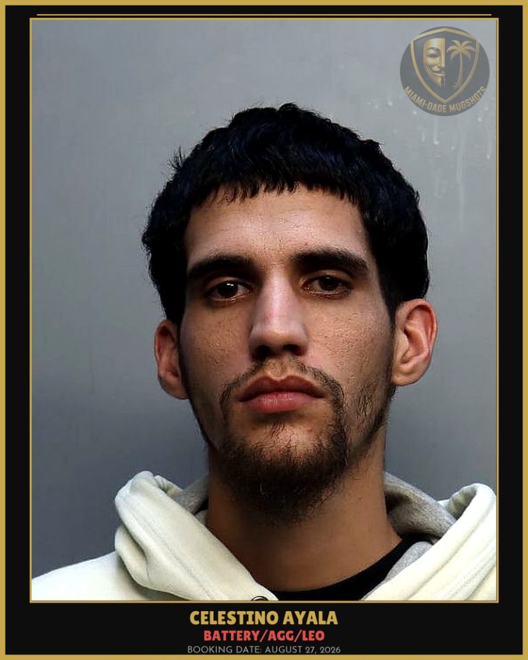 Ayala Celestino Arrested – BATTERY/AGG/LEO – Miami-Dade County (August 27, 2026)