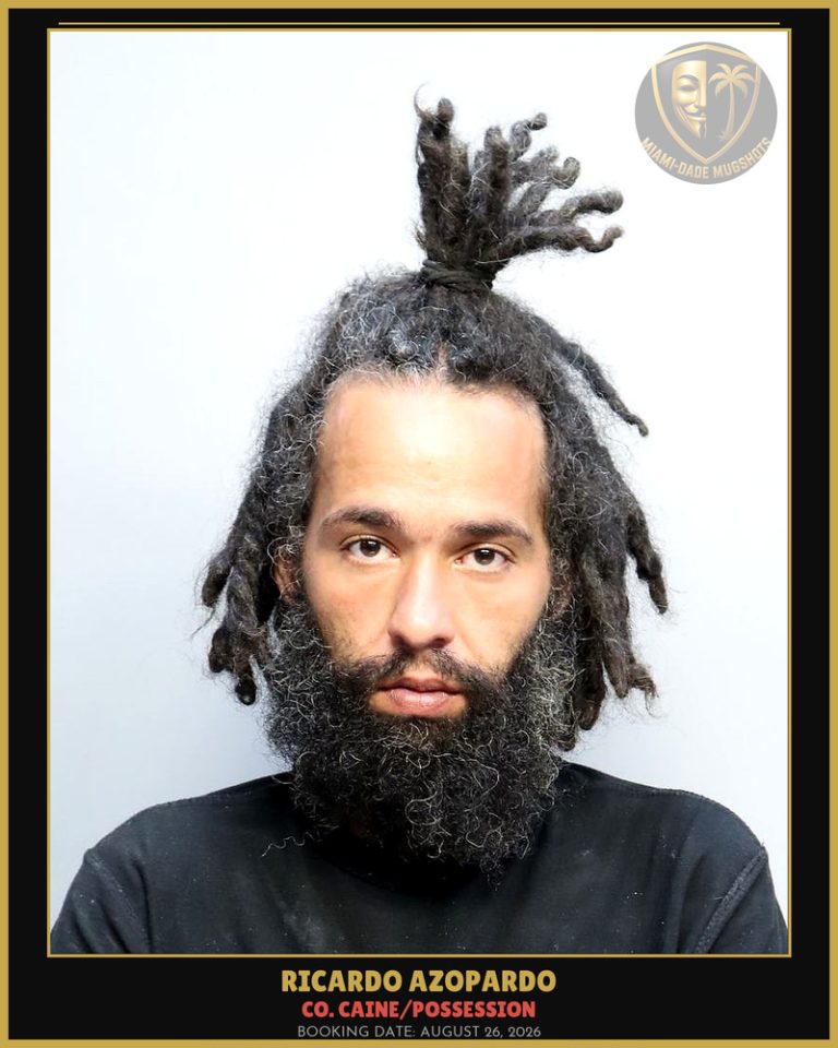 Azopardo Ricardo Arrested – Co. Caine/POSSESSION – Miami-Dade County (August 26, 2026)