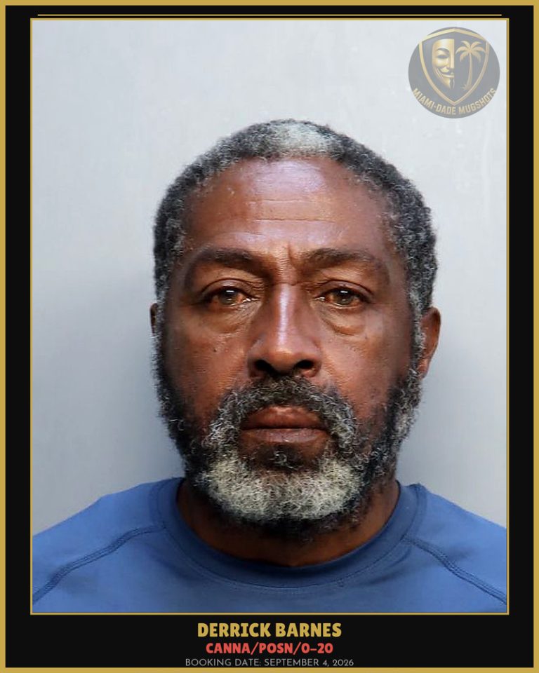 Barnes Derrick Arrested – Canna/POSN/0-20 – Miami-Dade County (September 4, 2026)
