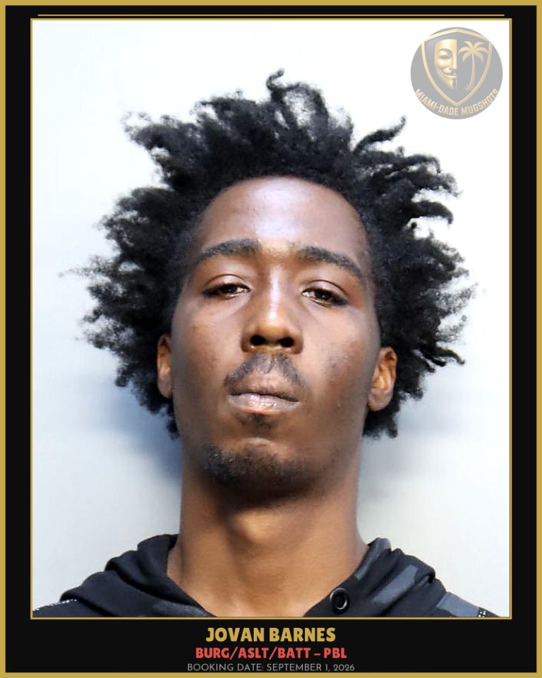 Barnes Jovan Carlton Arrested – BURG/ASLT/BATT – PBL – Miami-Dade County (September 1, 2026)