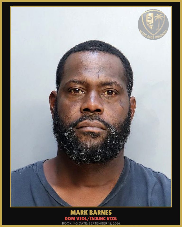 Barnes Mark Wayne Arrested – DOM VIOL/INJUNC VIOL – Miami-Dade County (September 12, 2026)