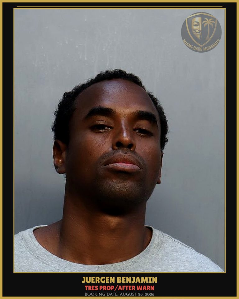 Benjamin Juergen Arrested – TRES PROP/AFTER WARN – Miami-Dade County (August 28, 2026)