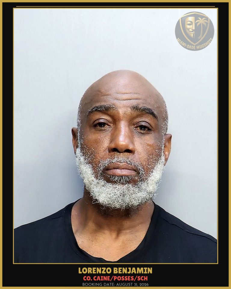 Benjamin Lorenzo Arrested – Co. Caine/POSSES/SCH – Miami-Dade County (August 31, 2026)