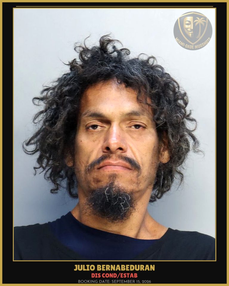 Bernabeduran Julio Arrested – DIS COND/ESTAB – Miami-Dade County (September 15, 2026)