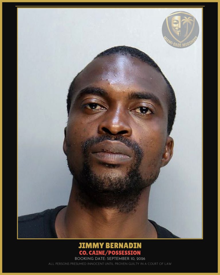 Bernadin Jimmy Arrested – Co. Caine/POSSESSION – Miami-Dade County (September 10, 2026)