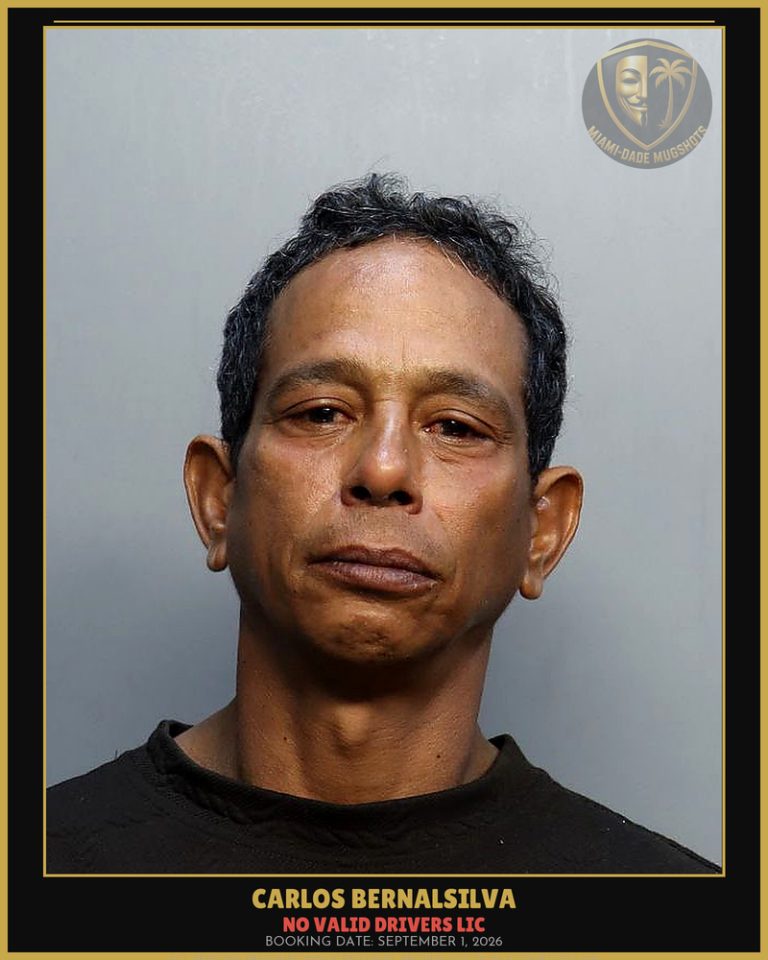 Bernalsilva Carlos Manuel Arrested – NO VALID DRIVERS LIC – Miami-Dade County (September 1, 2026)