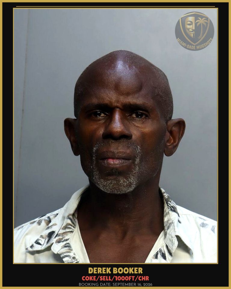 Booker Derek  Darryle Arrested – COKE/SELL/1000FT/CHR – Miami-Dade County (September 16, 2026)